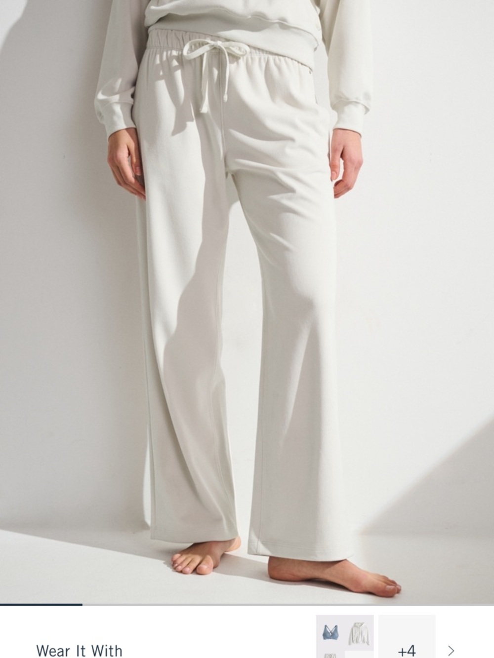 Abercrombie & Fitch YPB Restore Wide Leg Pant Cream